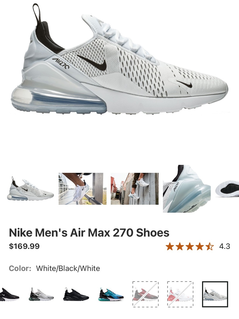 Nike Air Max 270 Sneakers - White & Black